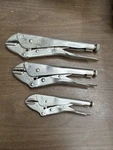 Vintage Craftsman Usa 3PC Locking Pliers Vise Grip 45343, 45342, 45341. Fixed Price $35.00.