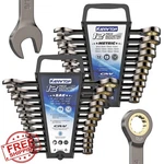 Karryton 24PC Ratcheting Wrench Set Metric Sae Black Nickel Gold. Fixed Price $78.99.