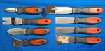 Blue Point 8 Piece Knife Blade, Scraper, V & Door Panel Tools. Fixed Price $122.99.