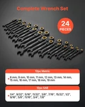 Vevor 24-PIECE Flex-head Ratcheting Wrench Set Sae & Metric 72-TOOTH. Fixed Price $85.99.