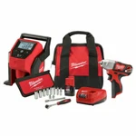 New Milwaukee 2463-21RS Cordless Impact Wrench And Inflator Combo Kit. Fixed Price $279.00.