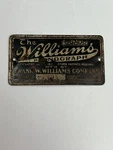 Rare Antique The Williams Phonograph Brass Name Tag July 3RD 1917 Serial #1705!. Fixed Price $22.50.