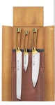 Cangshan 4 Piece Knife Set Leather Roll Gold Plated Handles New Sealed Box. Fixed Price $219.99.