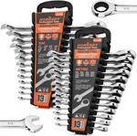 Horusdy 26-PIECE Ratcheting Wrench Set Metric And Sae, Chrome. Fixed Price $89.25.