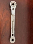 Vintage Bonney Ratchet WRENCH-RF45 USA--1/4" Drive Both ENDS-6PT Socket 1/2". Fixed Price $12.00.