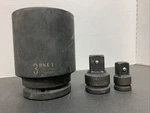 Carlyle 3IN Sae (npt) Cr-mo 61-7396 1IN Drive Impact W/ 2 Adapters Used. Fixed Price $65.00.