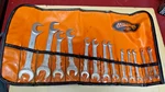 Vintage Williams Superrench 13 Piece Open End Wrench Set W/ Roll 5/8" - 3/16". Fixed Price $50.00.