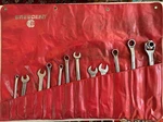 Vintage Crescent Pouch Holder W/12 Wrenches Craftsman Williams Stanley. Fixed Price $57.80.