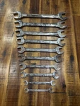 Snap-on Tools Double Open End Wrenches 10PC Set 1X15/16 5/16X3/8 Sae Usa Vgc. Fixed Price $190.00.