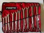 Proto 10 Pc Combination Wrench Set Alloy Steel, Satin 7/16"-1". Fixed Price $300.00.