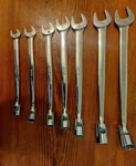 Snap-on 7PC Sae 12-POINT Flex Head Open End Wrench Set FHO607B 3/8-3/4". Fixed Price $250.00.