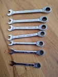 7 Metric Blackhawk Full Polish Combination Non-reversible Ratcheting Wrench. Fixed Price $99.95.