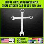Mechanics Wrench Tool Cross Christian Diecut Vinyl Window Decal Sticker J83. Fixed Price $13.79.