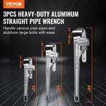 Vevor 3-PIECE Pipe Wrench Set, Automotive Repairs. Fixed Price $55.63.