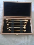 Napa 75TH Anniversary 14K Gold Plated Piece Metric Wrench Set W/wood Case. Fixed Price $88.88.