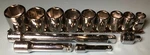 Rare 9 Craftsman 3/8 Inch Drive Sae 6 Pt Sockets Usa Made + Husky Extensions. Fixed Price $49.95.