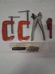 Vintage Tool Lot Stanley Clamps Snap-on Pipe Wrench Swage-it Usa. Fixed Price $39.99.