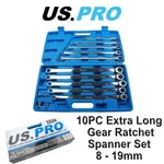 Us Pro 10PC Extra Long Double Ring Single Gear Ratchet Spanner Wrench Set 8-19MM. Fixed Price $81.49.