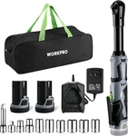 Workpro 12V 40 Ft-lbs Power Ratchet Wrench Kit With Black, Grey, Green. Fixed Price $120.66.