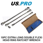 Us Pro 10PC Long Double Flexi Head Ratchet Spanner Wrench Set 8-19MM 2218. Fixed Price $97.91.