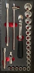 Facom MODM.SL1 1/2" Dr. (6 Point) Metric Socket Foam Set 8-32MM Rrp: 489.19. Fixed Price $308.00.