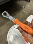 Snap On- RBYC51 15MM Ratcheting Wrench With Orange Handle. Fixed Price $50.00.