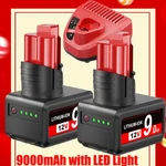 8.0AH 9.0AH Battery/charger For Milwaukee M12 48-11-2460 48-11-2401 Led. Fixed Price $20.99.