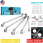 Pro Flex Head Ratchet Wrench Set 5PC Sae 72T Extra Long Cr-v Steel Polished. Fixed Price $84.59.