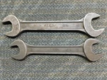 Vtg Top Chrome Vanadium Black Oxide Open End Machinist Wrench 32/36MM & 36/41MM. Fixed Price $40.00.