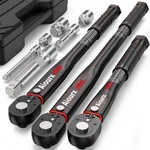 Aiourx 9 Pcs Torque Wrench Set, 1/4" 3/8" 1/2" Drive Click Max. Fixed Price $106.04.