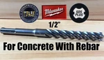 Milwaukee 1/2" 4"X 6" MX4 Sds Plus Carbide Rotatory Hammer Drill Bit For Rebar. Fixed Price $10.99.