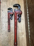 Rigid Heavy Duty Straight Pipe Wrenches Both 18'' And 10'' - Usa. Fixed Price $35.00.