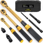 1/4 3/8 1/2-INCH Drive Click Torque Wrench, 8PCS Set 10-230IN.LB,. Fixed Price $99.96.