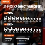 3/8" Drive Crowfoot Wrench Set 24PC Sae/metric Cr-mo Steel W/ Case & Extensions. Fixed Price $60.99.