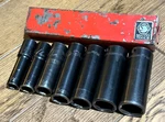 Matco Tools 3/4" Deep Well 3/8" Dr Impact Socket Set Lot Sae 6-POINT Tray. Fixed Price $145.00.