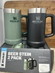 Stanley Green & Black Stainless Steel Vacuum Insulated 24 Oz Big Grip Open Box. Fixed Price $39.99.