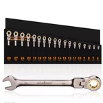 18PCS Flexible Ratchet Wrench Set Metric 6-30MM 72-TOOTH Nickle Plated Portable. Fixed Price $89.99.