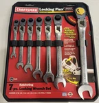 Sears Craftsman Locking Flex Wrench Set 942400 7 Pc Ratcheting Usa Sae Nos. Fixed Price $250.00.