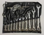 Vtg Pro-tech 11 Piece Metric Combination Wrench Set W/ Roll Bag/case India. Fixed Price $14.97.