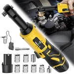 Cordless Ratchet Wrench Set, 12V 1XBATTERY Powerful Rotarytool,yellow. Fixed Price $35.00.