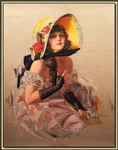 Vintage Art Deco Poster By Rolf Armstrong C1920S - Old Fashioned Girl 24X36. Fixed Price $39.95.