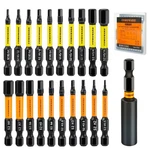 Comoware 21PCS Allen Wrench Drill Bits (metric&sae), S2 Steel 1/4" Hex 20PCS. Fixed Price $17.57.