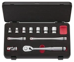 Nepros NTB311CZ,3/8"SQ. Socket Wrench SET(6PT.) METRIC(11PCS.) With Steel Case. Fixed Price $313.41.