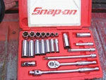 Snap-on Tools 222AFSP Pc 3/8" Drive 6 Point Sae Socket Set. Fixed Price $380.00.