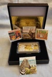 Zimbabwe Silver Gold Bar Coa Box Zebra Rhino Stamps Case Africa Hut Hiv Aids. Fixed Price $46.95.