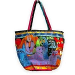 Vintage Laurel Burch Xl Tote Bag Cats Dogs Colorful Canvas Artsy Boho Wood Charm. Fixed Price $24.99.