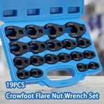 19PCS Crows Wrench Set 1/2" And 3/8 Drive Flare Nut Crowfoot. Fixed Price $33.20.