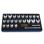 Yiyeie 3/8" Drive Crows Foot Wrench Set, 24PCS 6-POINT, Metric & Sae. Fixed Price $84.49.