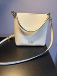 Kate Spade Darcy Small Bucket Bag Off-white Leather Crossbody Gold Tone Euc. Fixed Price $55.00.