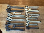 Lot 17 Vtg Adjustable Wrenches Proto Craftsman Crescent Ridgid Diamond 6-12. Fixed Price $99.99.